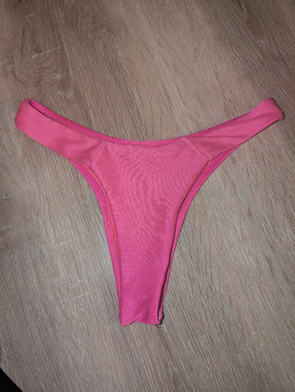 Hot Pink Ribbed Bikini Bottom